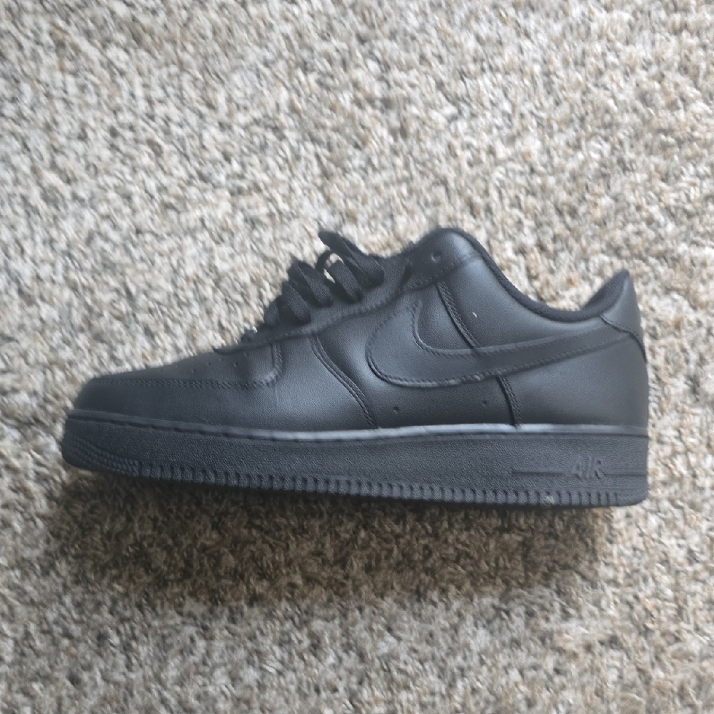 Nike Black Air Force 1 Sneakers Monochromatic Design